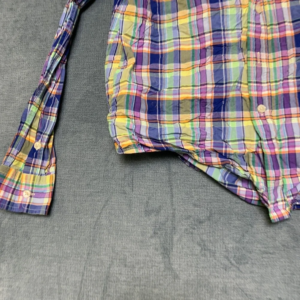 Ralph Lauren Shirt Boys M(10-12) Multicolor Plaid Embroidered Logo Button Down